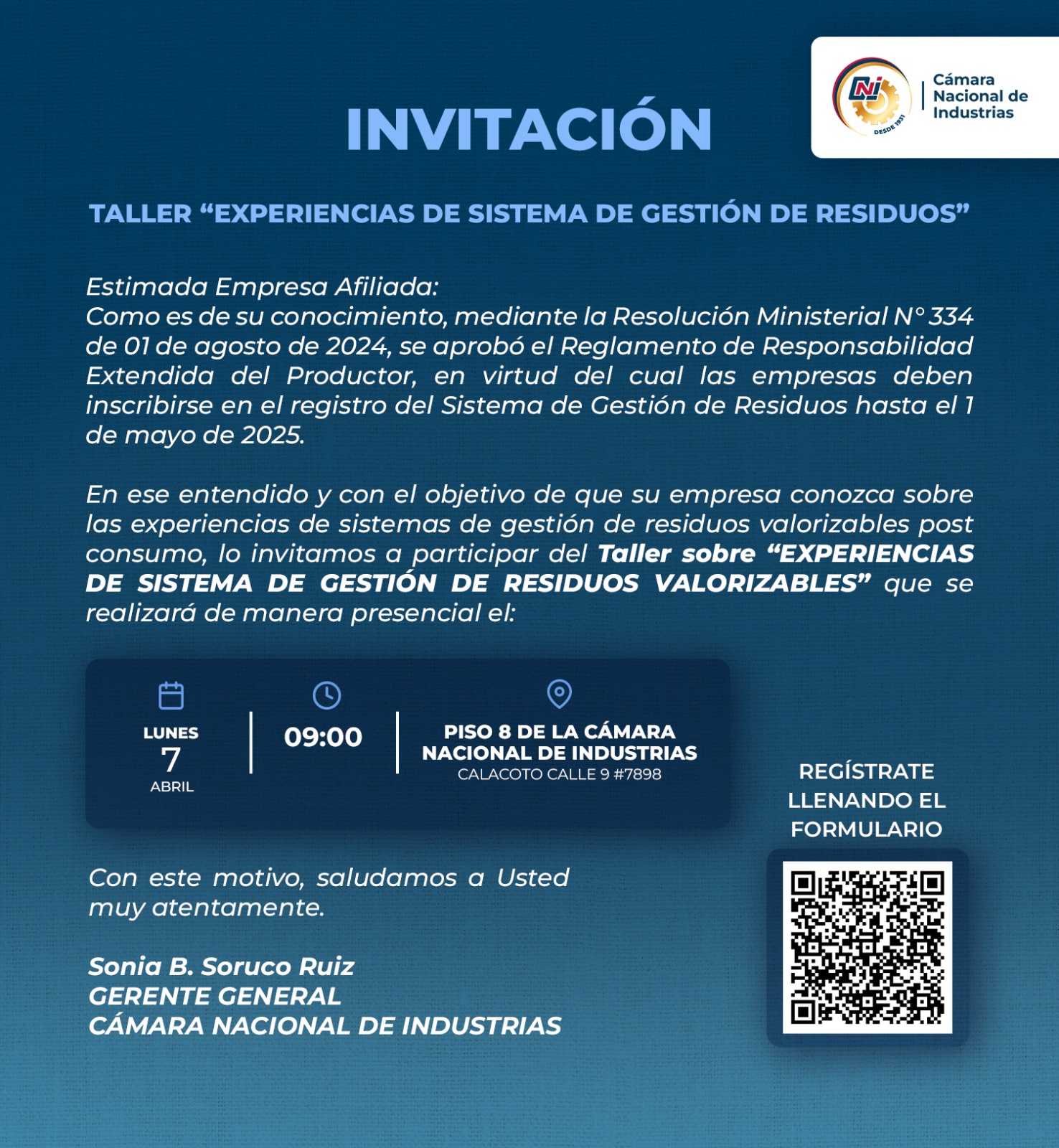 EVENTO TALLER "EXPERIENCIAS DE UN SISTEMA DE GESTIÓN DE RESIDUOS VALORIZABLES”